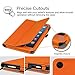 Fintie Folio Case for Amazon Fire HD 8 (Previous Generation - 6th) 2016 release - Slim Fit Premium Vegan Leather Standing Protective Cover With Auto Wake / Sleep, Orange