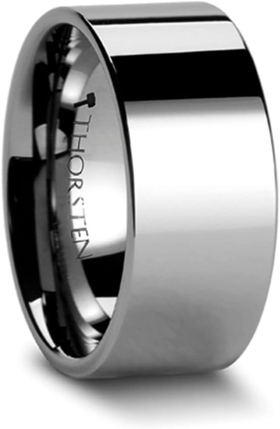 Thorsten Spartan Pipe Cut Flat Tungsten Carbide Ring 10mm Wide Wedding Band from Roy Rose Jewelry