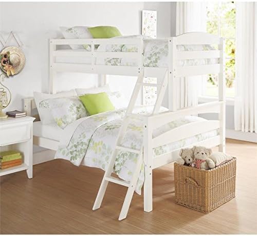 Dorel Living DA6940W Brady White Twin over Full Contemporary Bunk Bed Traditional Look