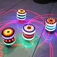 Zehui Flash Gyro Toy Gift for Kids Children LED Light-up Music Wood-Like Peg-top Hand Spinner Plastic