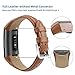 NANW Bands Compatible with Fitbit Charge 4 / Charge 3, Slim Genuine Leather Wristband Replacement Accessories Strap for Women Men Compatible with Fitbit Charge 4 / Charge 3 Small Large