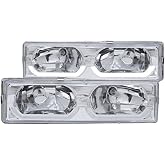 Anzo USA 111300 Crystal Headlight Set w/ Low Brow Halo-Chrome