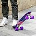 Enkeeo 22 Inch Cruiser Skateboard Plastic Banana Board with Bendable Deck and Smooth PU Casters for Kids Boys Youths Beginners, 220 Ibs. (Galaxy)