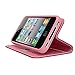 GPL Cellto Apple iPhone 4 iPhone 4S Premium Wallet Case [Dual Magnetic Flap] Diary Cover PU EPI Leather + Life Time Warranty - Hot Pink Baby Pink