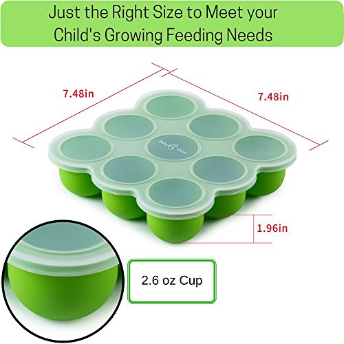 image for Baby Bliss Silicone Baby Food Freezer Storage Tray - Clip-On Silicone 
