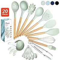 ÉLEVER Kitchen Utensil Set - 20 Cooking Utensils. Kitchen Gadgets for Nonstick Cookware Set. Kitchen Accessories, Silicone Spatula set, Serving Utensils. Best Silicone Kitchen Utensils Tools Gifts