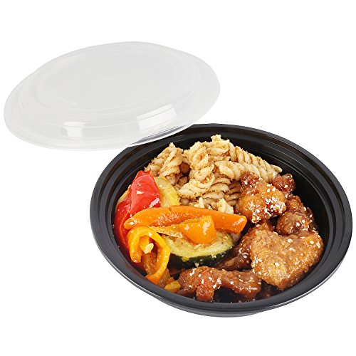 50-Pack containers with Lids (24 OZ.) Lunch Boxes -BPA-Free Food Grade.- Freezer & Dishwasher Safe - Premium Quality