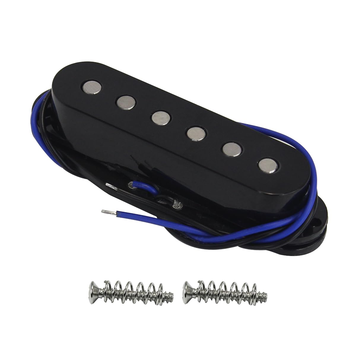 FLEOR Alnico 5 ST Style Single Coil Pickup Guitar Middle Pickup Flat Pole for ST SQ Electric Guitar, Black