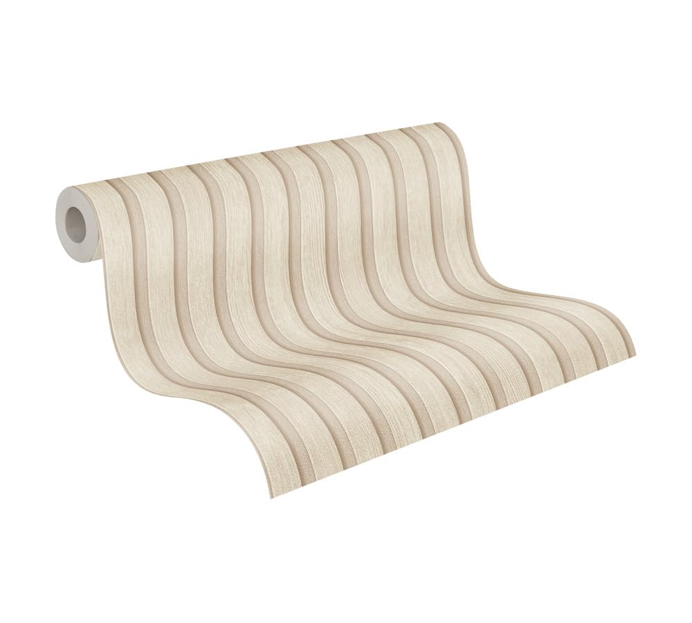 A.S. Création PintWalls II 391096-3D Non-Woven Wallpaper Wood Panels Scandinavian Beige 10.05 m x 0.53 Made in Germany — image 1