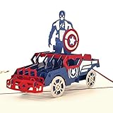 Kids Greeting Thank You Cards with Envelopes, FILLIXAR- Birthday Card ,Pop up 3D Super hero Cards for Kids Boys Men Husband.