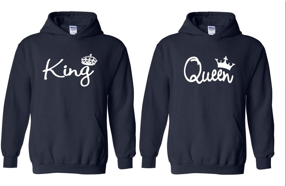 King and Queen Fashion Crowns for Couple - Couple Hoodie