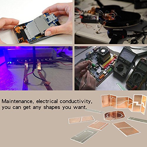 Copper Foil Tape with Conductive Adhesive for EMI Shielding Slug Repellent Paper Circuits Electrical Repairs Grounding Guitar Crafts (2inch X 33ft) - Thumbnail 5