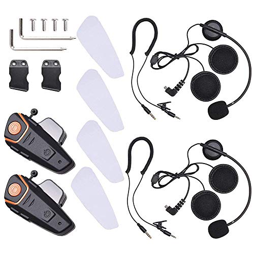 Chimaera Two (2) Pairs of Stereo Motorcycle Powersports Bike Helmet Bluetooth Headset Intercom Wireless GPS Support DSP Noise Control 1000m 2 to 3 Riders