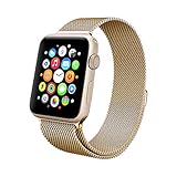 Apple Watch Band , Swees 38mm Milanese Loop Stainless Steel Bracelet Strap Replacement Wrist Band with Unique Magnet Lock for Apple Watch Series 2 (2016) / Series 1, No Buckle Needed, Gold