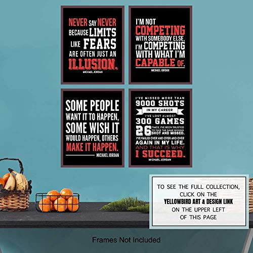 Michael Jordan Motivational Art Print Set 8x10 Wall, Gym, Office Decor, Home Decoration Photos