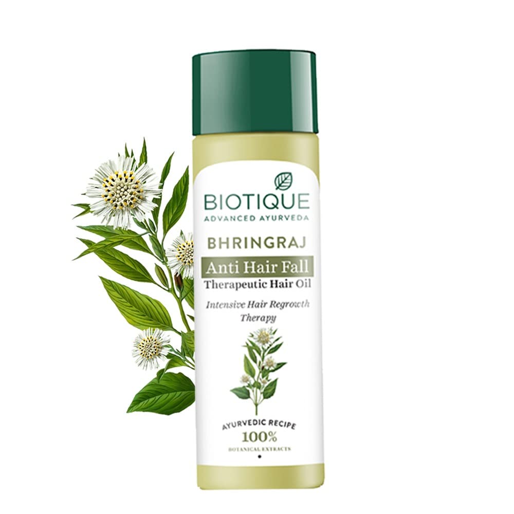 Biotique Bhringraj Fresh Growth Therapeutic Oil For Fine and Thinning Hair 120 Ml/ 4.06 Oz.