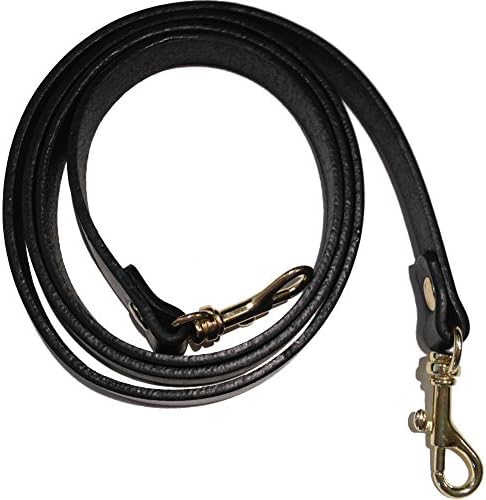 5/8" Black Top Grain Leather Replacement Cross Body Purse Strap