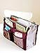 JISTL Portable Multi-function Handbag Pouch Bag in Bag Organiser Insert Organizer Tidy Travel Cosmetic Pocket (Wine Red)