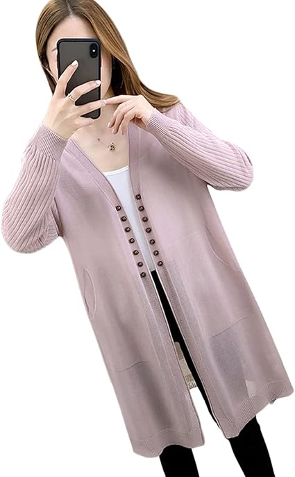 Amazon ｊｑｂｆｌロングカーディガン レディース 薄手 ニット カーディガン 長袖 サマーニット 冷房対策 オフィス 無地 スリット 体型カバー アウター 夏物 トップス カーディガン ボレロ 通販