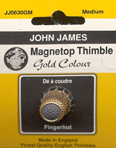 Colonial Needle Magnet Top Thimble, Medium, Gold
