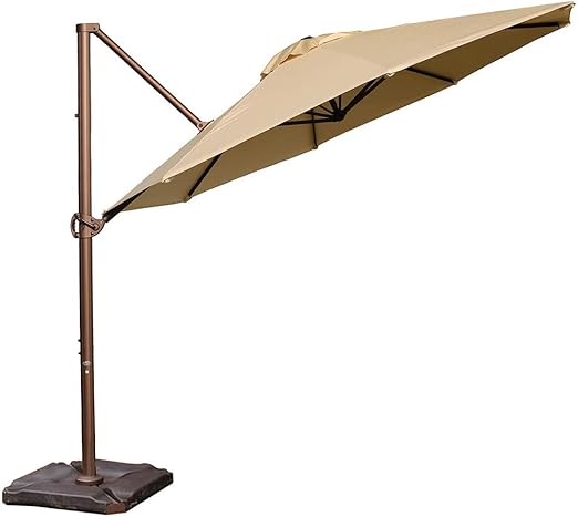 Abba Patio Sunbrella Offset Cantilever 11 Feet Outdoor Patio Hanging Umbrella With Cross Base Sand Amazon Ca Patio Lawn Garden