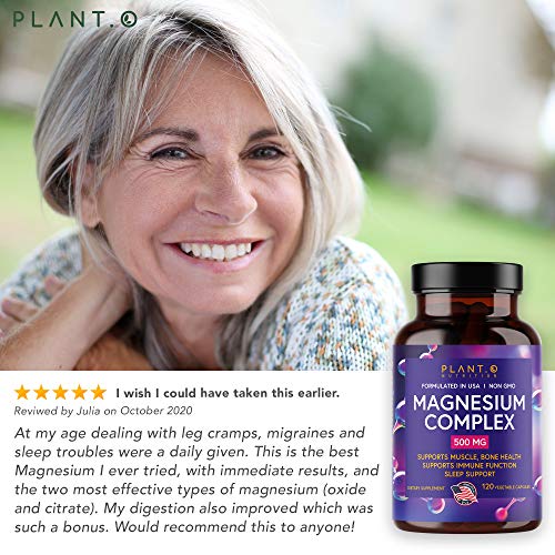 Plant.O Premium Magnesium Supplement [Vegan Oxide & Citrate, 500mg