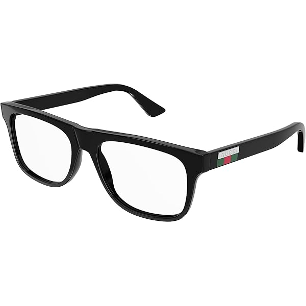 Amazon.com: Gucci GG 0869OA 001 Black Metal Rectangle