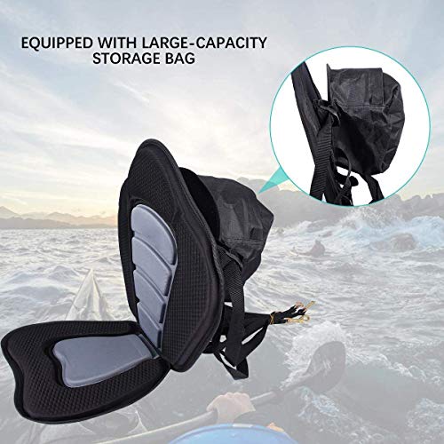 thumbnail image 2 of Detachable Kayak Seat With Back Support - Padded Canoe Seat Cushion With Storage Bag 2 of 14