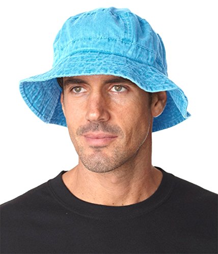 Adams Vacationer Twill Bucket Cap, X-Large, Caribbean Blue