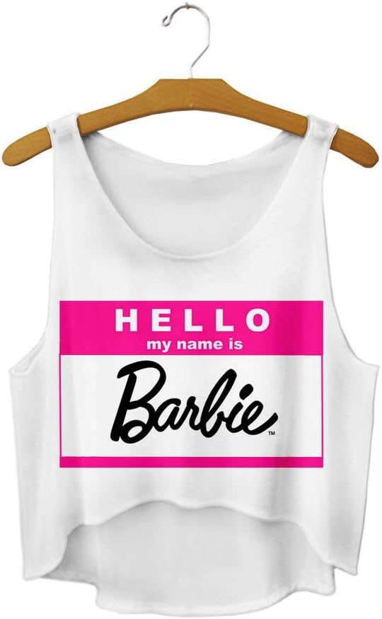 Women 3D Cute Emoji Crop Tops Shirts Top Tank Sleeveless Hello Barbie