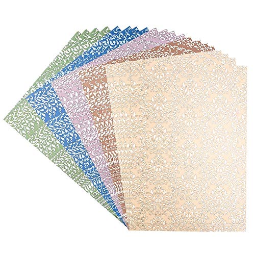Ideen mit Herz Elegant Decorative Paper Pearl | Decorative Cardboard | 20 Sheets in 5 Different Colours | Embossed & Foil-Refined | DIN A4 | 250 g/m² (Ornaments)