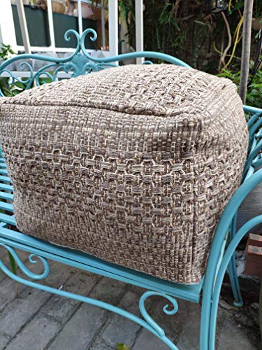 image for YISSEN RISEON Boho Hand Woven Contemporary  Cotton Linen Fabric Pou
