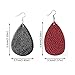 12 Pairs Faux Leather Earrings Teardrop Petal Drop Earrings Long Dangle Earrings Lightweight Leaf Handmade Earrings with Clear Silicone Backings for Women Girls Teens