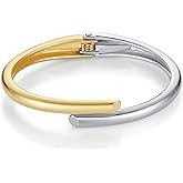 HZMAN Cuff Bracelets for Women 14K Gold Plated Thin Open Cuff Bangle Bracelets Minimalist Hinge Wrist Cuff Bracelet Jewelry Gift