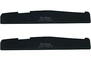 Guyker Acoustic Guitar Bone Bridge Saddle Nuts Replacement Parts Accessories for Acoustic Folk Guitar, Black Lower String Pillow 72x3x11mm Pack of 2 ATB7231