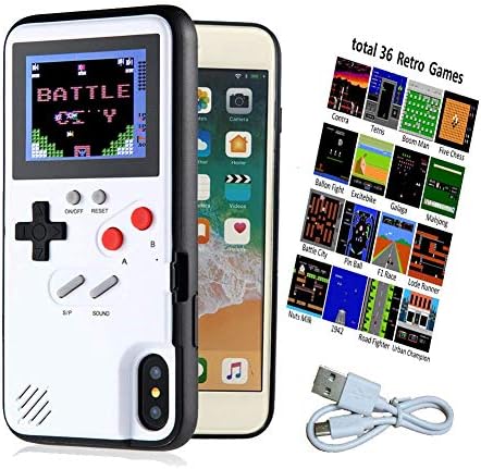 Game Console Case for iPhone XR, Handheld Gameboy Case for iPhone XR with 36 Built-in Games