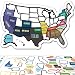 RV State Sticker Travel Map - 11" x 17" - USA States Visited Decal - United States Non Magnet Road Trip Window Stickers - Trailer Supplies & Accessories - Exterior or Interior Motorhome Wall Decals