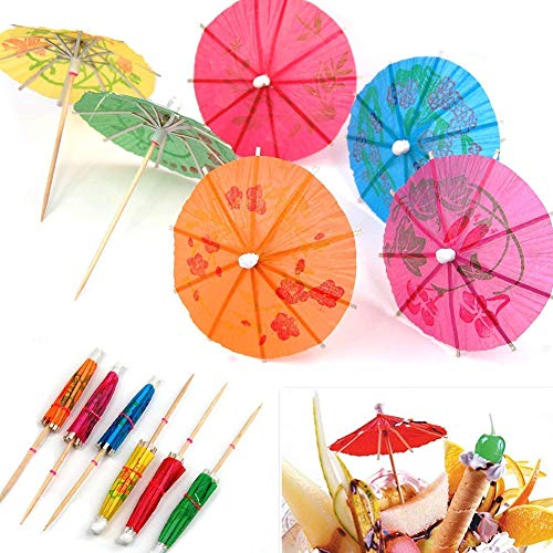 Sungpunet 50 Mischpapier Cocktailschirmchen-Party-Tropische Getränke, Obst Etiketten, Weinetiketten - Cocktail Zubehör… – Bild 4