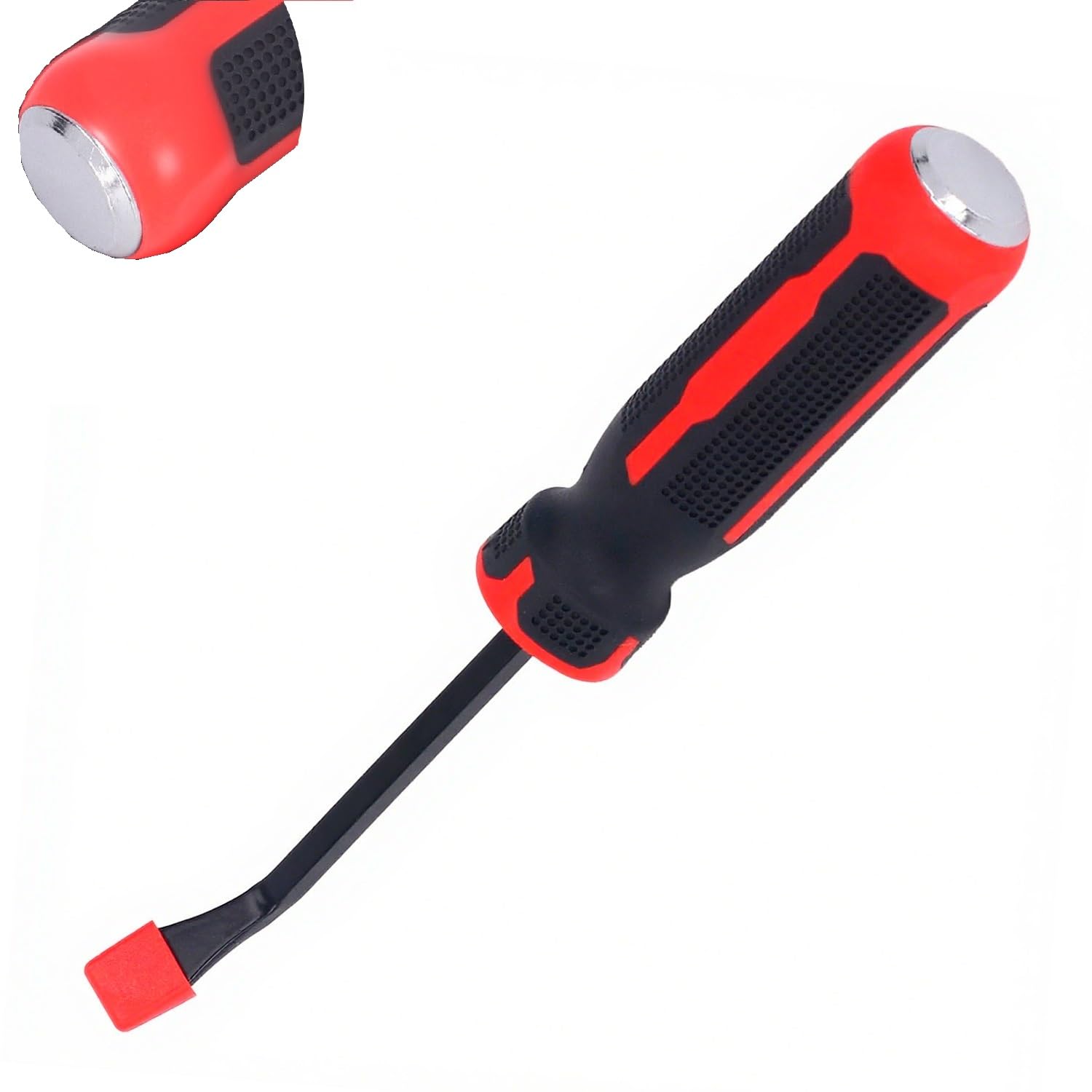 Tissting Pry Bar 8 Inch Metal Car Tire Repair Crowbar with Plastic Handle, Puller Chisel Lever for Car Truck Motorcycle Replace