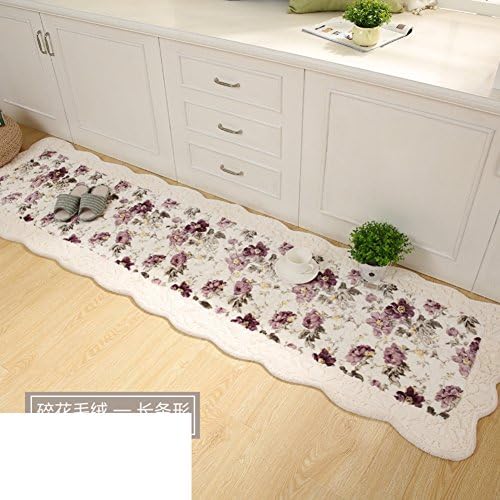 NVLKJHSFGIUJFKL Fluffy living room carpets rug,Floral plush mat home thickening tatami sill cushion bedroom living room bedside rug -B 65x235cm(26x93inch)