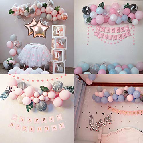 Treedeng Macaron balloon birthday balloon decoration 69 Pcs Macaron Pink Lovely Fashion Dream Birthday Party Decoration