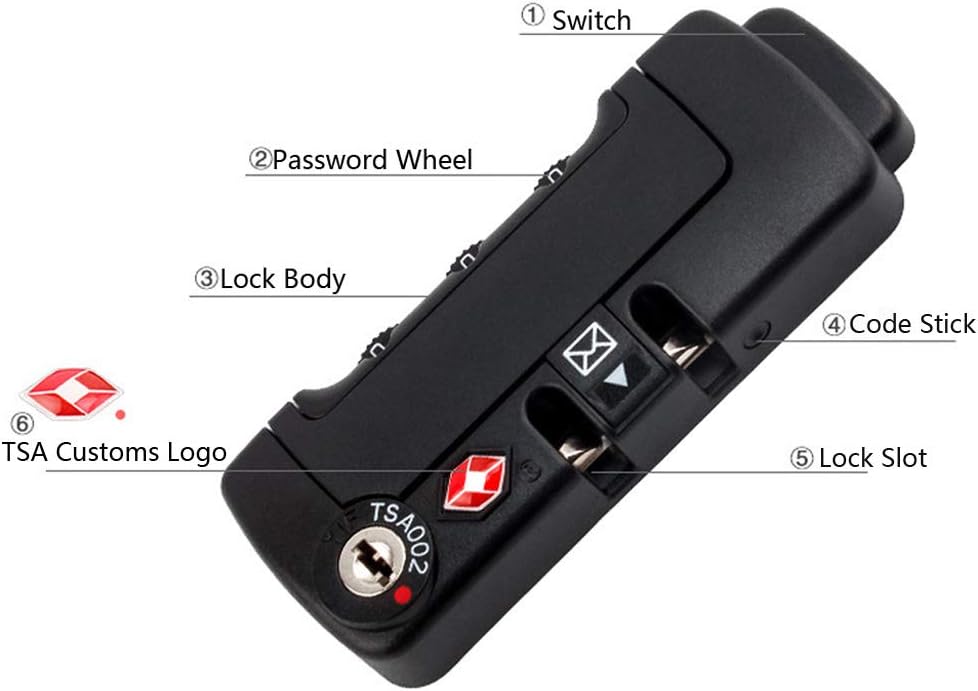 Tsa Customs Lock Original Us Tsa002 Password Lock Zipper Suitcase Travel Case Fixed Customs Lock Luggage With Business Cards Amazon Ca Luggage Bags