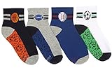 Stride Rite Boys' 4-Pack Devo Digi Sport Quarter Socks