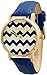 Women's Geneva Chevron Style Leather Watch - Blue