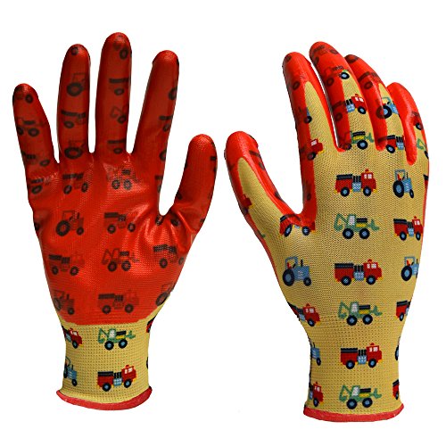 Digz Boys' Youth Stretch Garden Gloves with Nitrile Coating