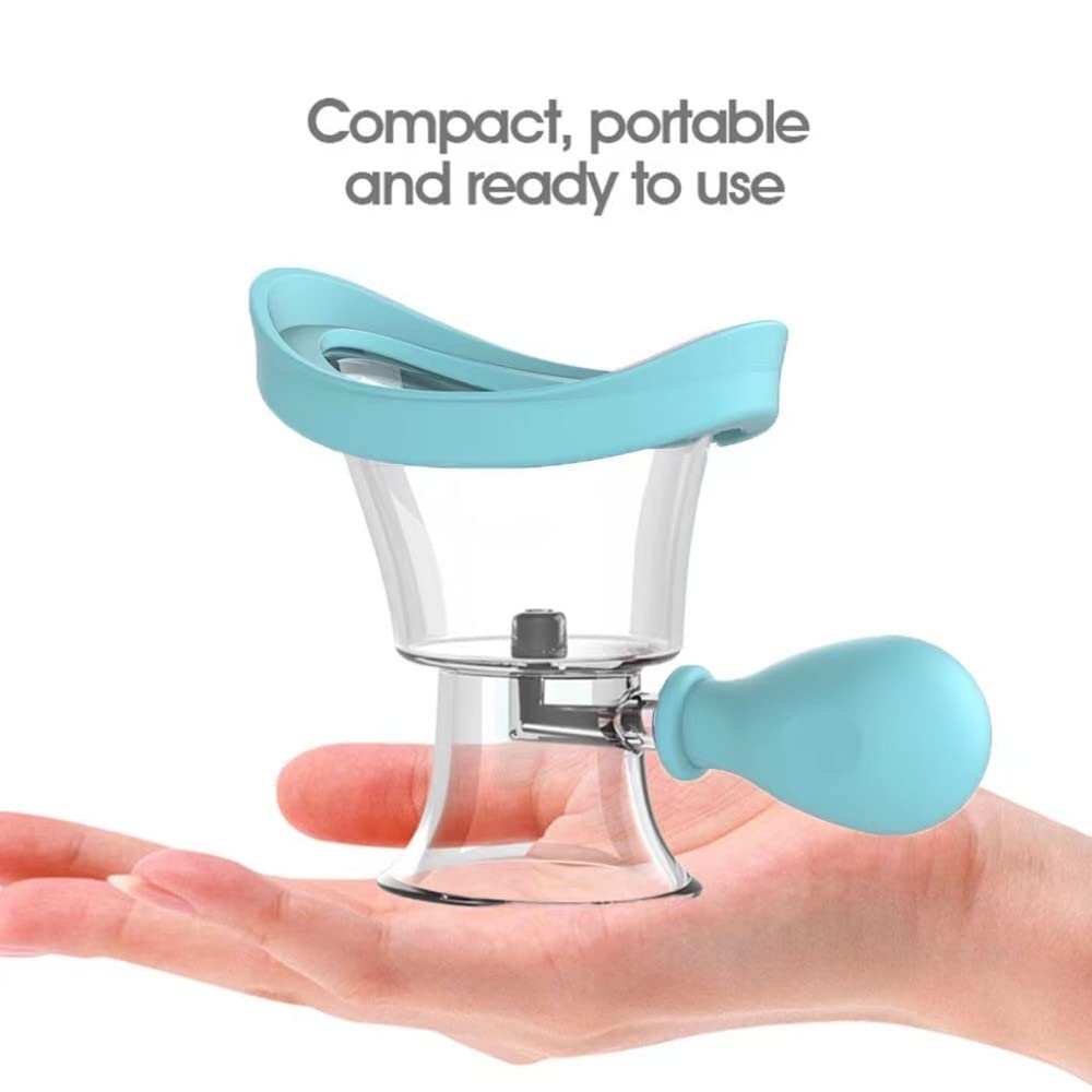 Eye Wash Cup,Eye Wash Cleaner Kit Silicon Manual Air Pressure Eye Cleaning Cup Tool Effective Eye Rinse Clean Dust Makeup Irritants,Transparent with Storage Container Eye Cup Soothing Tired Eyes(Blue)