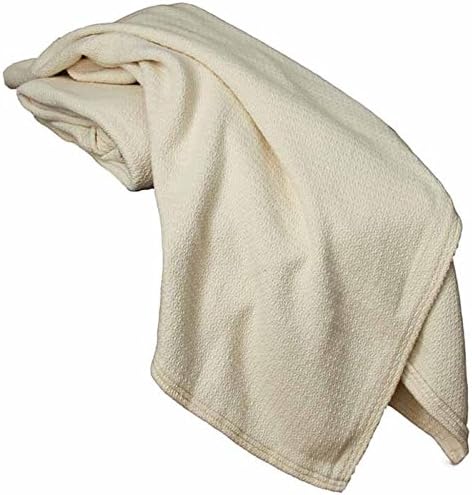 LIFEKIND Certified Organic Thermal Crepe Blanket (Ivory) - Twin