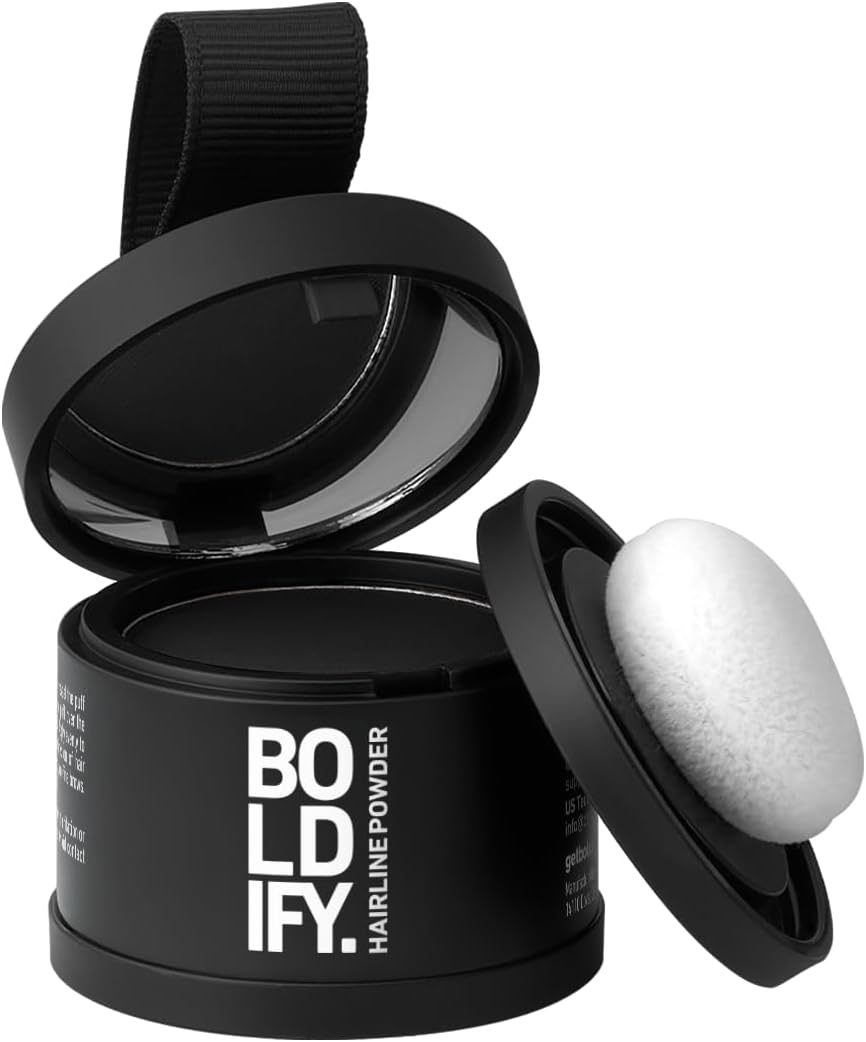 Boldify Hairline Powder - Root Touch Up Black - 24-Hour Stain-Proof