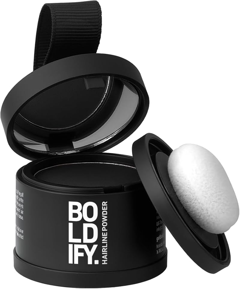 Boldify Hairline Powder - Root Touch Up Black - 24-Hour Stain-Proof
