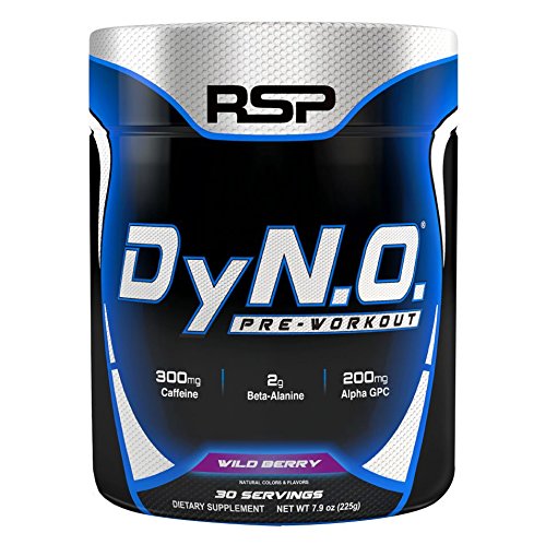 RSP Nutrition DyNO - Pre-Workout with Beta Alanine, Arginine and Alpha GPC for Energy, Power, Pump, Focus, All-Natural Colors & Flavors, Wild Berry, 30 Servings